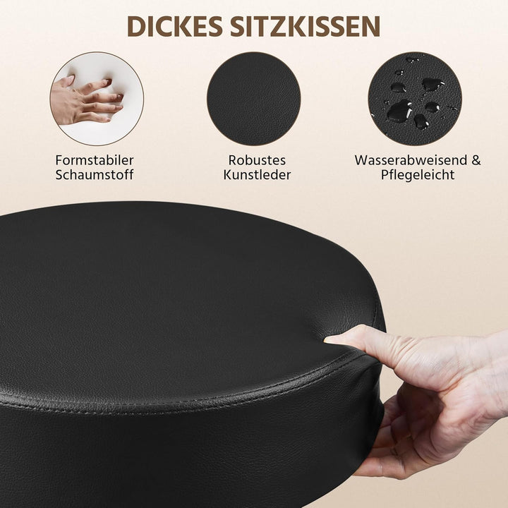 Yaheetech Rollhocker höhenverstellbar,Arbeitshocker Bürohocker 360° drehbar mit Rollen,Hocker Drehho