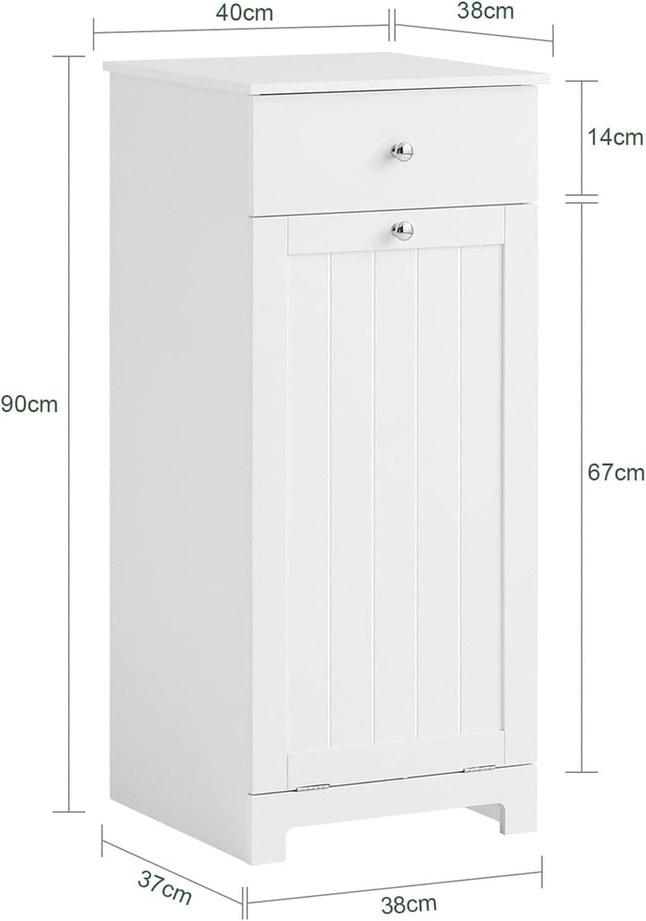 SoBuy BZR21-W Wäscheschrank mit ausklappbarem Wäschesack Wäschetruhe Wäschesammler mit Schubladen Wä