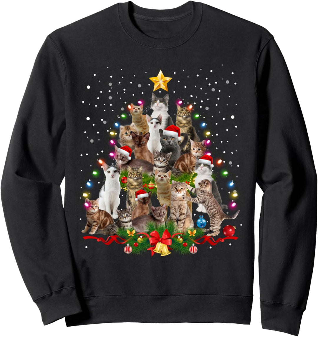 Katzen Weihnachten Deko Katzenmama Xmas Geschenk Pyjama Sweatshirt