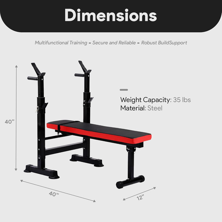 BalanceFrom Multifunktionale Workout-Station, verstellbare Olympische Trainingsbank mit Kniebeugenst