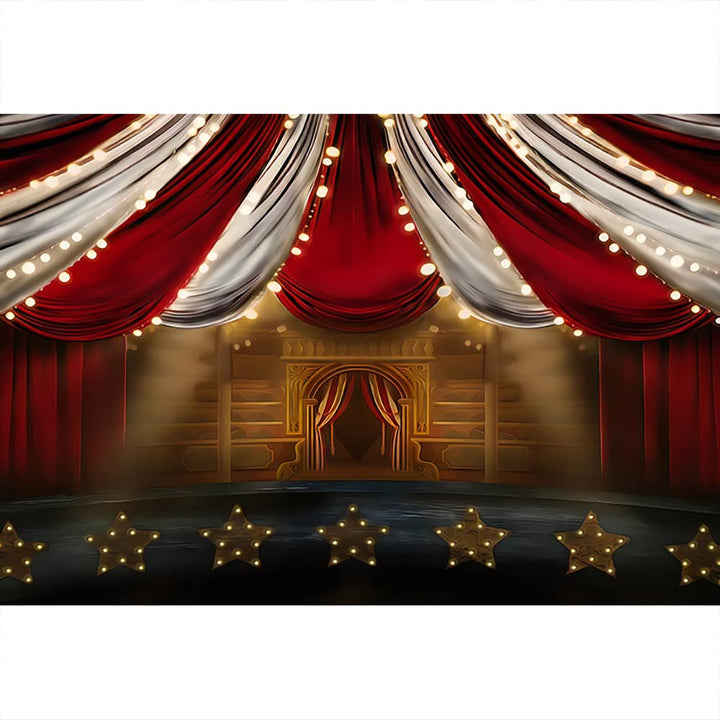 Aoihrraan 1,5x1m Rot Vorhang Bühne Fotografie Hintergrund Zirkus Theater Glitzer Streifen Zelte Hall