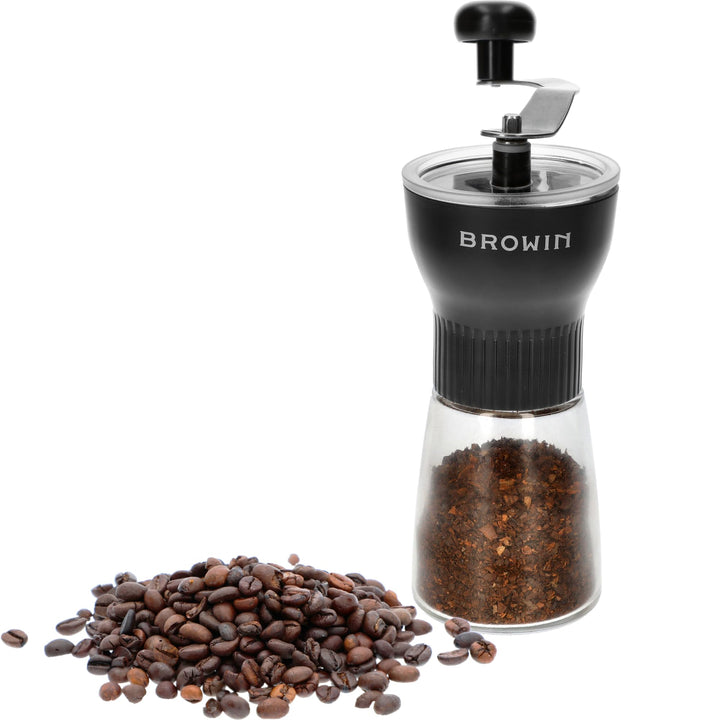BROWIN® Manuelle Kaffeemühle mit Keramikmahlwerk 320500 | Handkaffeemühle mit Einstellbaren | Handmü