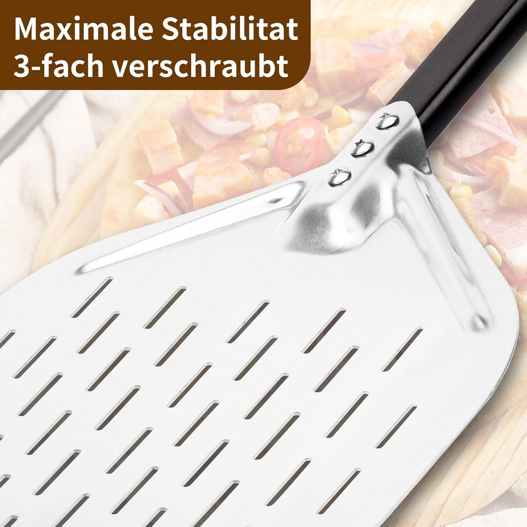 Pizzaschieber Pizzaschaufel 40 * 30cm 12 Zoll Pizza schieber，Leichten Gleiten auf Pizzastein Perfori