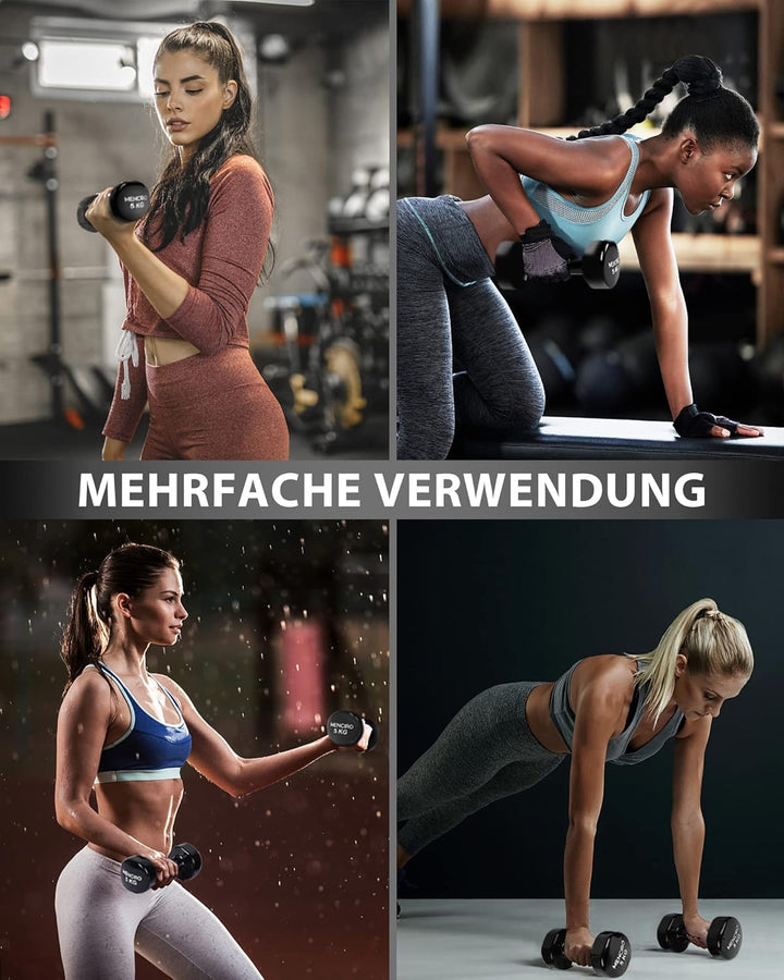 MENCIRO Hanteln 2er Set für Männer und Frauen, 1KG - 5KG Kurzhanteln Gewichte für Zuhause Fitnessstu