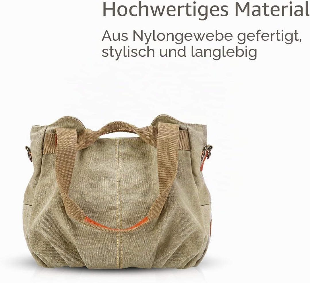 NICOLE &amp; DORIS Canvas Tasche Damen Tragetaschen für Damen Schultertaschen Umhängetasche Leinwand Han