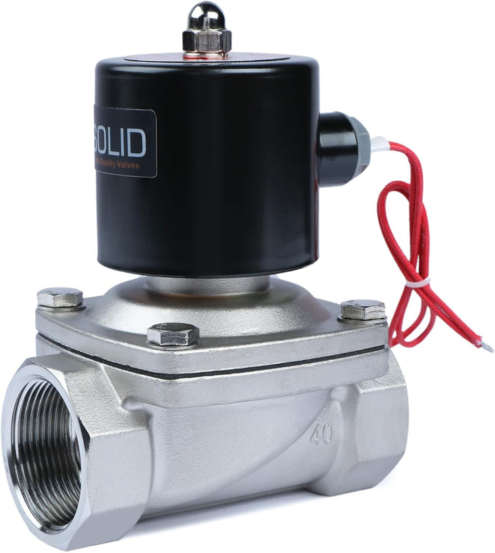 U.S. Solid 1-1/2" Edelstahl Elektrisch Magnetventil 12V DC stromlos geschlossen VITON Wasser Luft Öl
