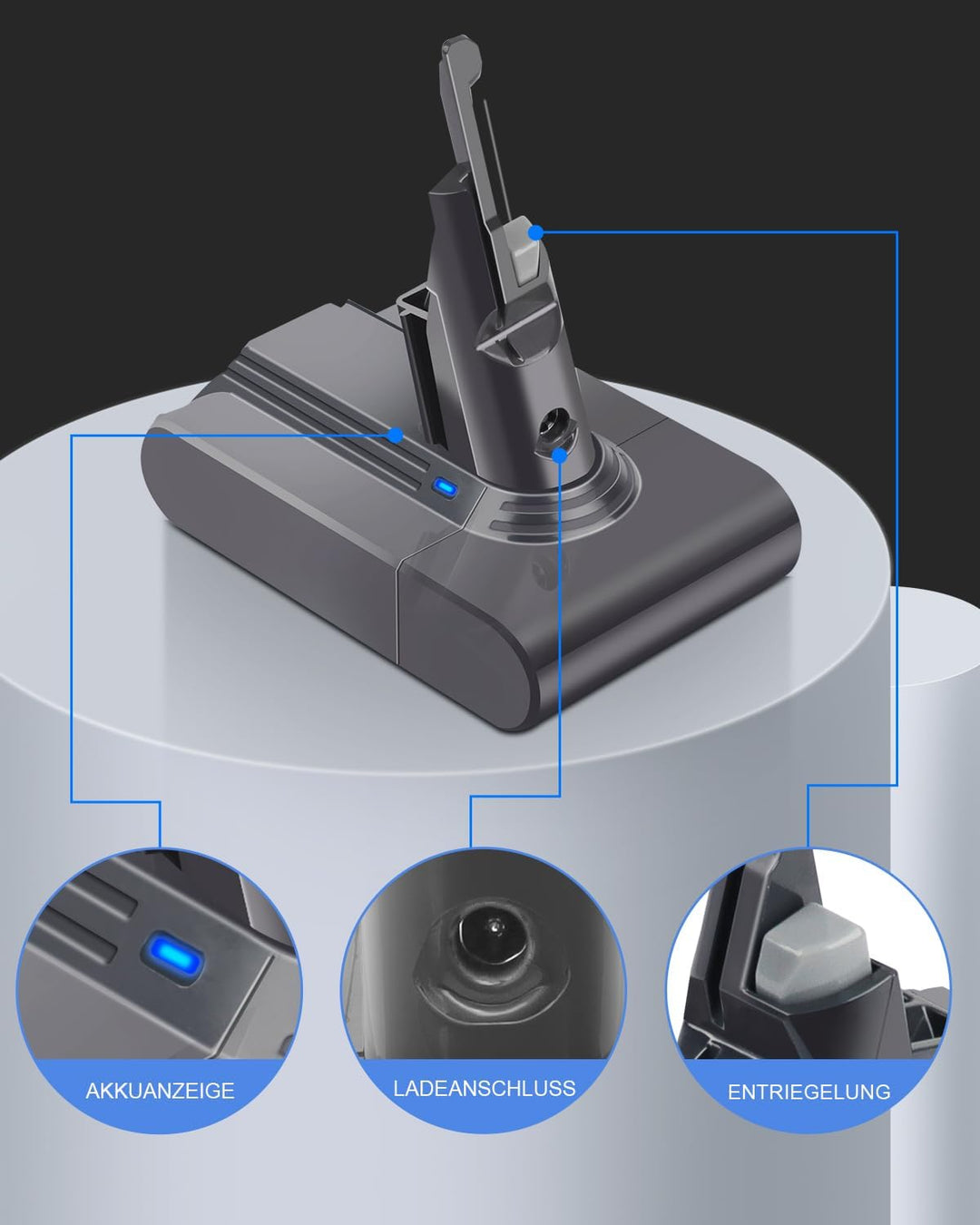 Waitley V7 Akku, 6000mAh Ersatzakku für Dyson V7 / SV11 – Kompatibel mit Absolute, Animal, Motorhead