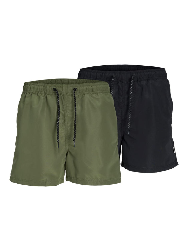 JACK & JONES Herren Badeshorts S Black/Pack:olivine, S Black/Pack:olivine