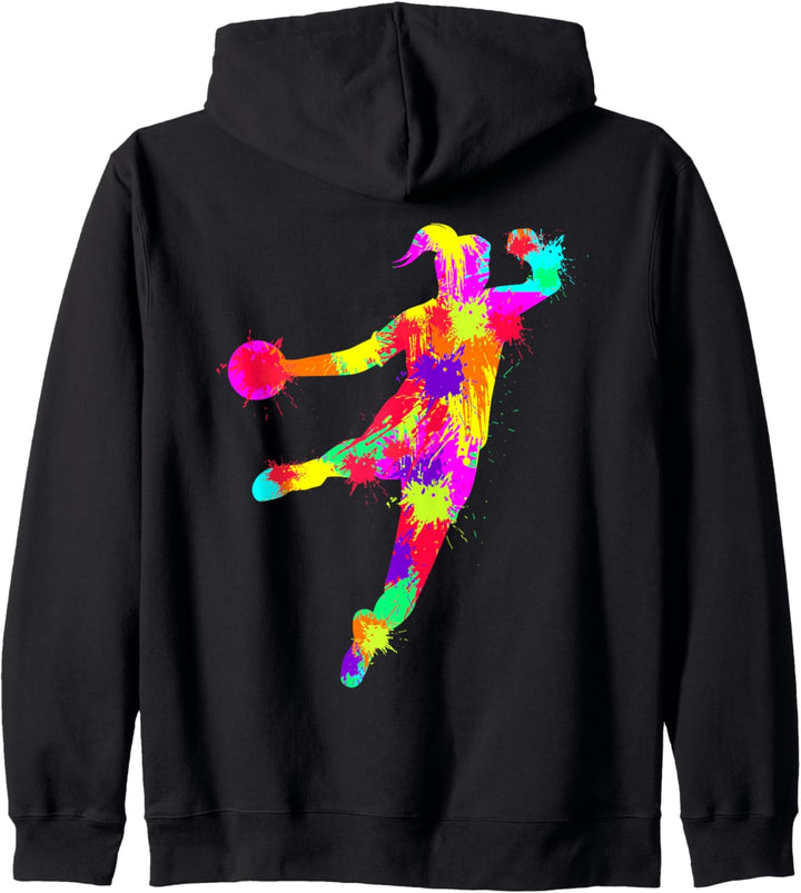 Handball Handballerin Handballspieler Mädchen Kinder Kapuzenjacke
