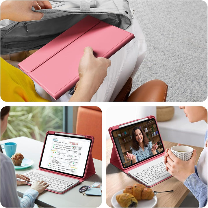 Hülle mit Tastatur für iPad Air 11 Zoll (2025 M3/2024 M2), iPad Air 5./4. Gen(2022/2020) 10.9 Zoll,
