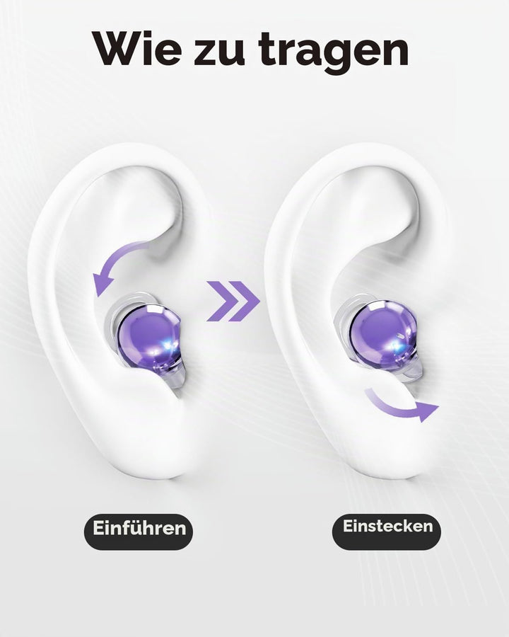 MONODEAL Schlafkopfhörer Bluetooth 5.4 Sleep Earbuds, Weiche Kopfhörer Schlafen Sleepbuds, Unsichtba