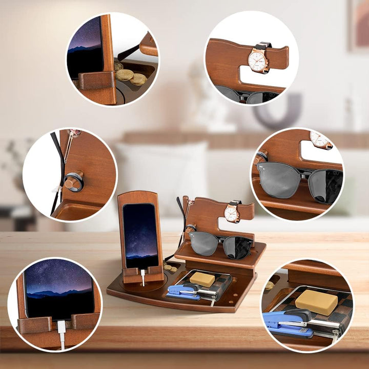 1STKER Weihnachten Geschenke für Männer Geburtstag Holz Telefon Dockingstation Geschenke für Papa Na