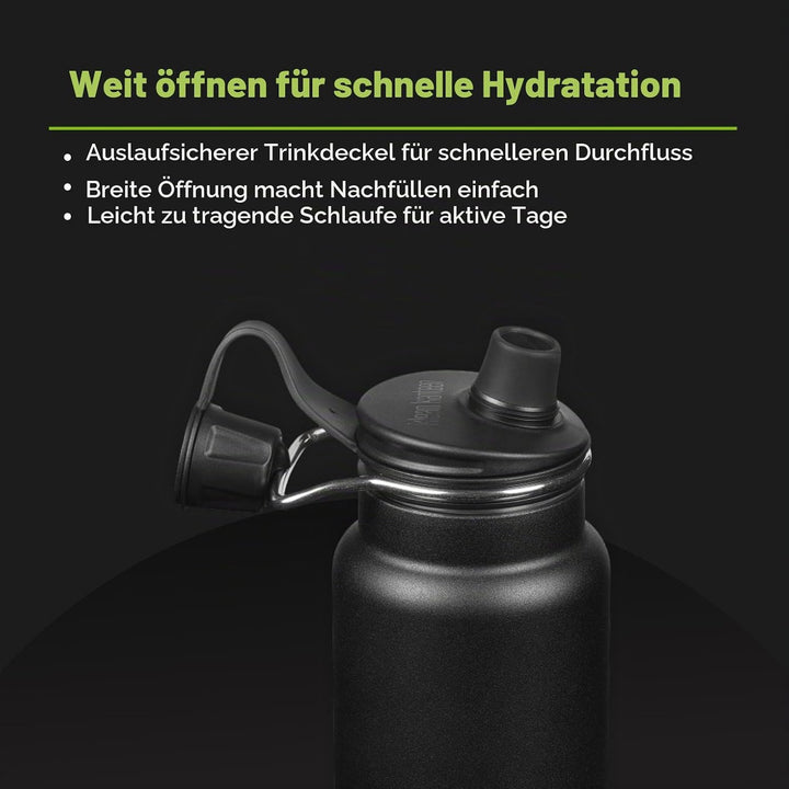 KleanKanteen Herren TKWide VI Trinkflasche, Black, One Size Schwarz, Schwarz