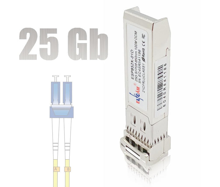 Elfcam® - 25G SFP28 SR Netzwerk-Transceiver-Modul Kompatibel mit Cisco SFP28 25GBASE-SR 850nm 100m D