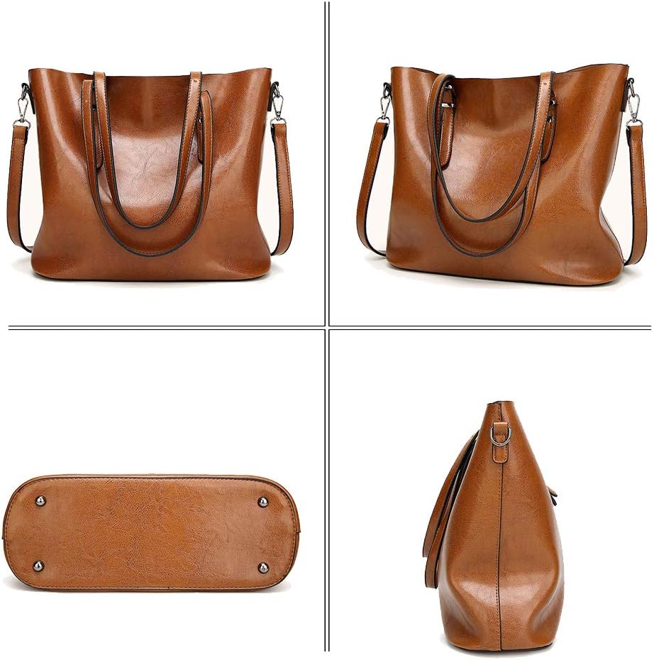 Coolives Damen Tote Shopper Tasche Schultertasche mit Schultergurt Umhängetasche Handtasche aus PU-L