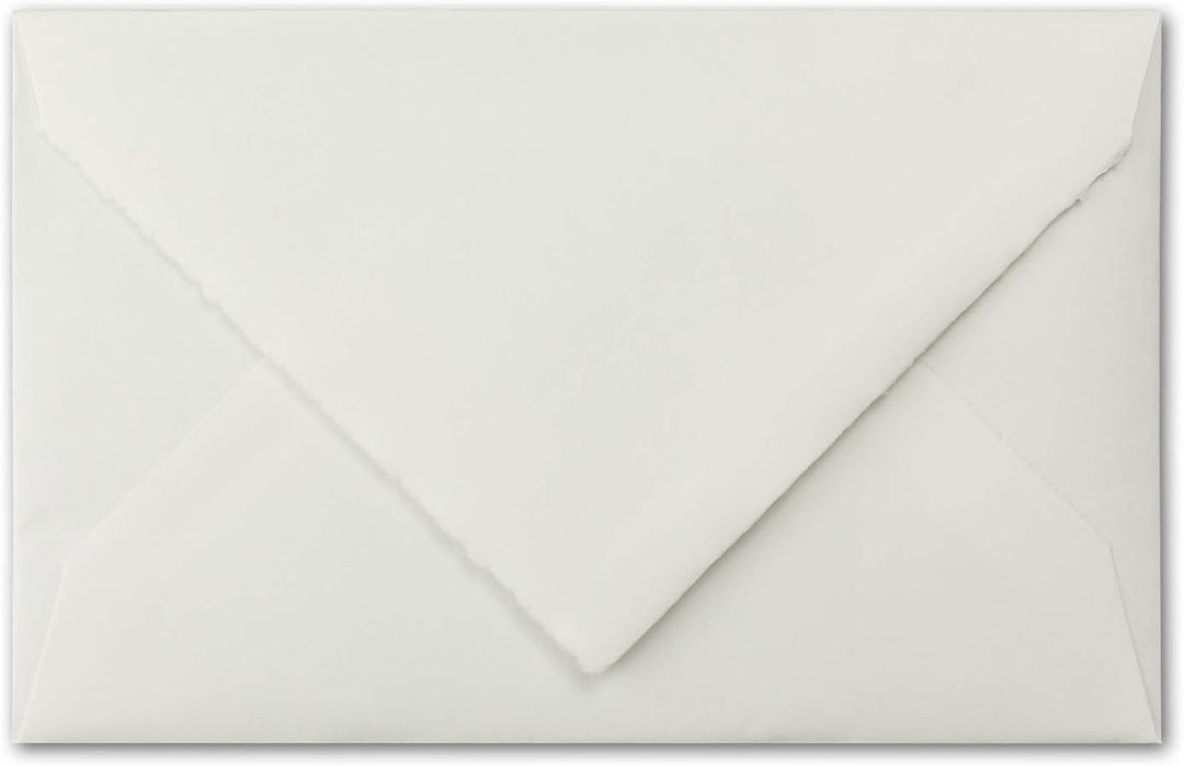 50 Stück C5 Vintage Briefumschläge, Büttenpapier, 16,2 x 22,9 cm, Weiss halbmatt - gefütterte Kuvert