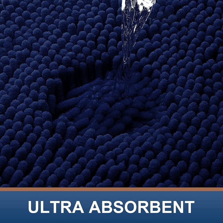 Homaxy rutschfeste Badematte Mikrofaser Chenille Badezimmer Badteppich Saugfähige Hochflor Badvorleg