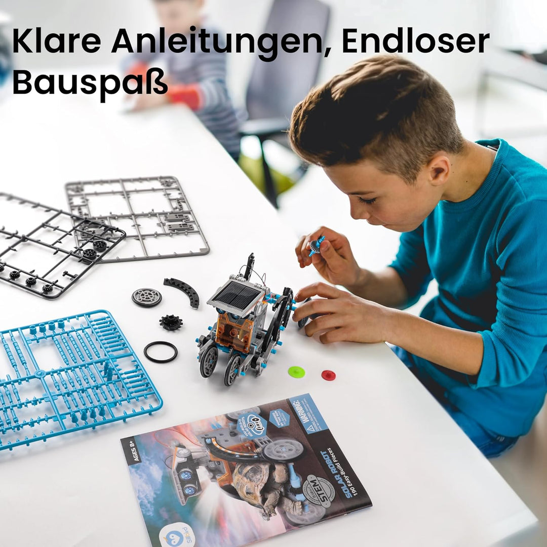 Sillbird Solar Roboter Kinder Spielzeug, 12-in-1 STEM Konstruktion Bauset, 190 Stücke Lernspielzeug
