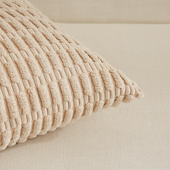 4er Set Boho Kissenbezug 30x30 Neutral Flauschig Kissenbezüge Kordsamt Kissenhülle Dekokissenbezug S