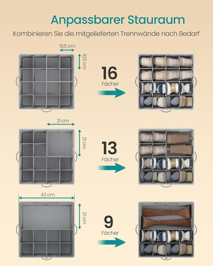 SONGMICS Schuh-Organizer, 2er Set, jeder für bis zu 16 Paar Schuhe, Schuhaufbewahrung, Griffe, trans