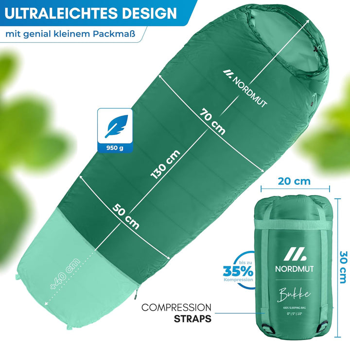 NORDMUT® Schlafsack Kinder mitwachsend für zuverlässigen Kälteschutz – Kinderschlafsack aus schadsto