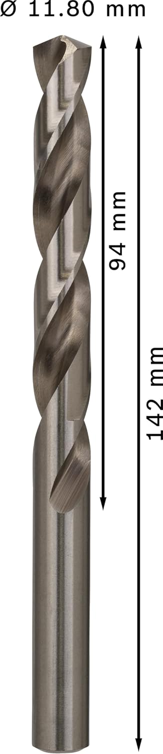 Bosch Professional Metallbohrer HSS-G geschliffen (5 Stück, Ø 11,8 mm) Durchmesser: 11.8/Gesamtlänge