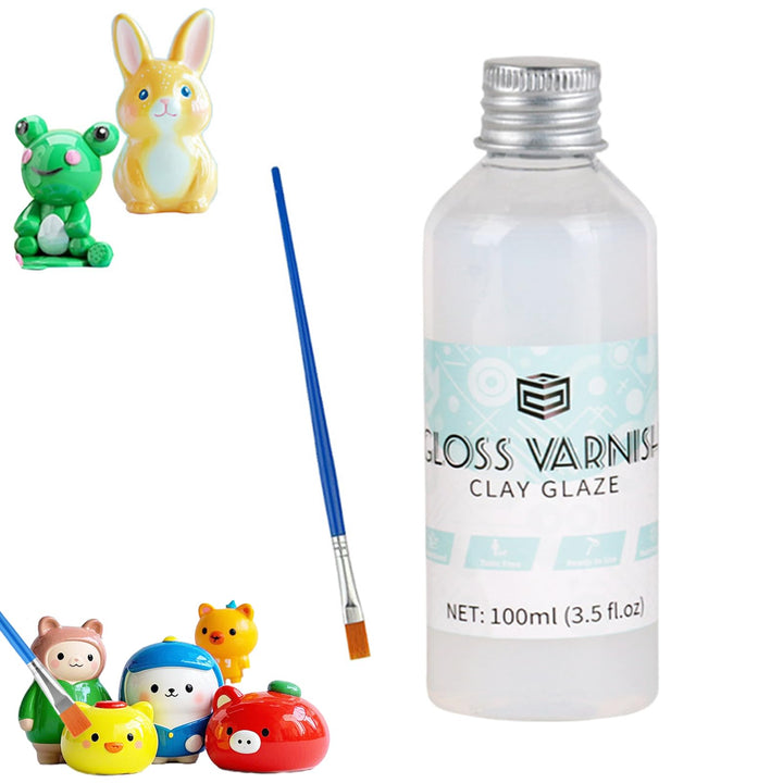Air Dry Clay Glaze,Glasur für Ton Lufttrocknend,100ML Lufttrocknender Tonlack,Varnish für Selbsttroc