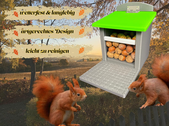 Eichhörnchen-Futterhaus – absolut witterungsbeständig, tierfreundlich, sehr langlebig und robust (Gr