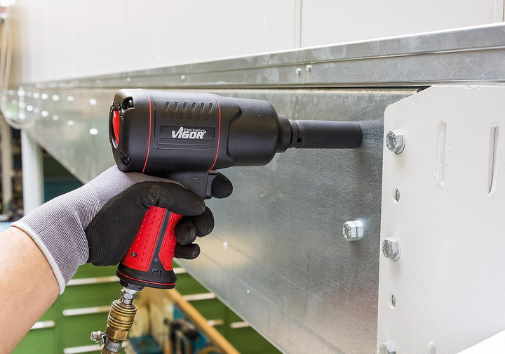 ViGOR V4800 Schlagschrauber Druckluft - max. Lösemoment 1200 Nm, Vierkant 12,5 mm (1/2 Zoll) - vibra
