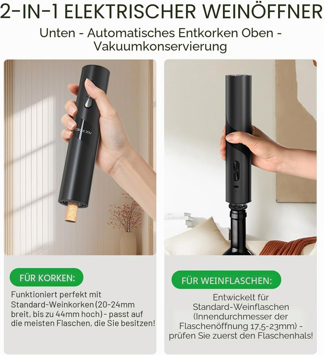 CIRCLE JOY Elektrischer Korkenzieher Wiederaufladbare 7-in-1 Weinöffner Geschenkset mit Elektrischem