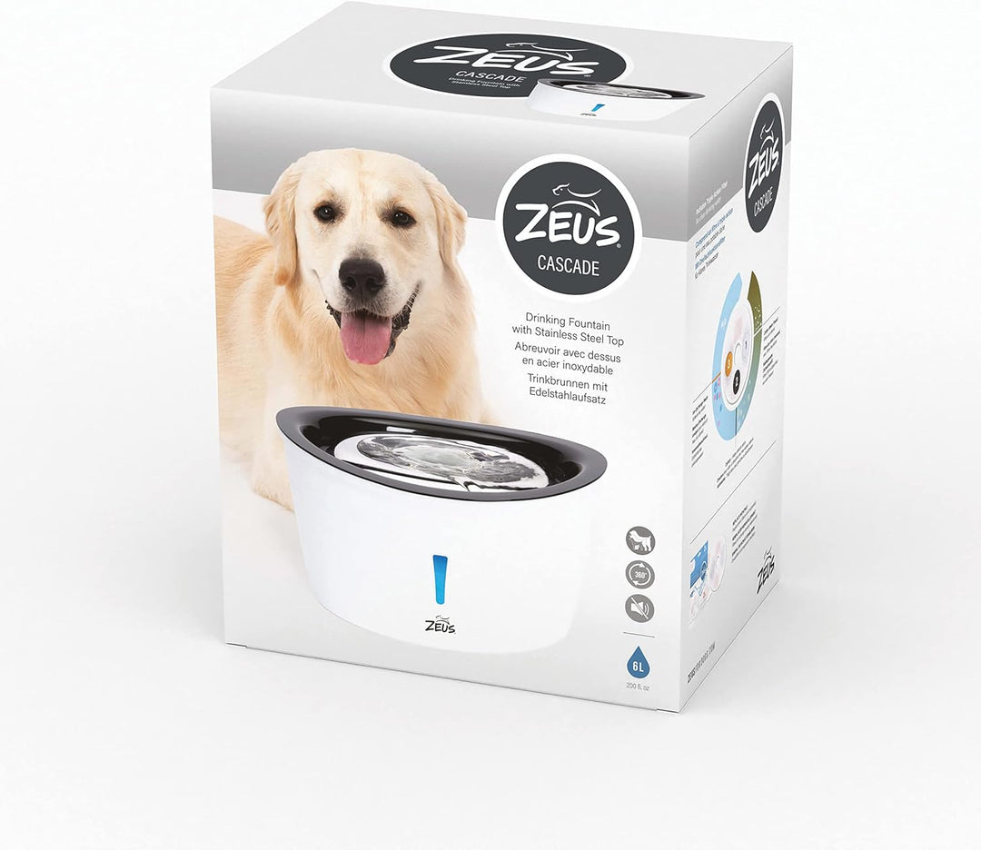 Cascade Trinkbrunnen für Hunde mit Edelstahleinsatz, 6 L