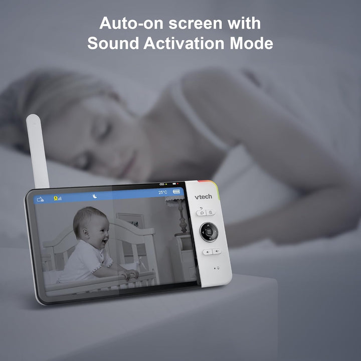 VTech VM919 HD Babymonitor – Video-Babyphon mit Weitwinkelkamera – 360° Panoramasicht, HD-Video, kla