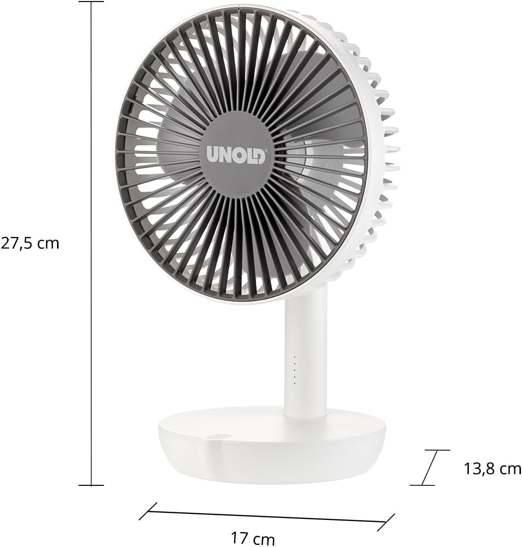 Unold Tischventilator Breezy 86710 - Weiss,25 Watt, 2-stufige Geschwindigkeitsregelung, Oszillation