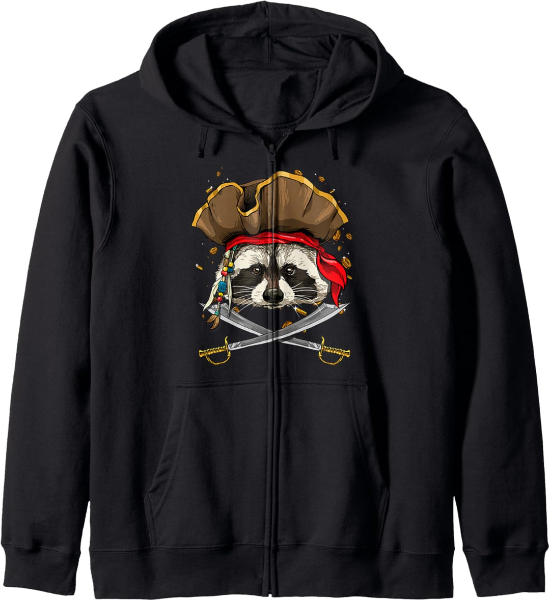 Pirate Raccoon Jolly Roger Halloween Costume Raccoon Lover Kapuzenjacke