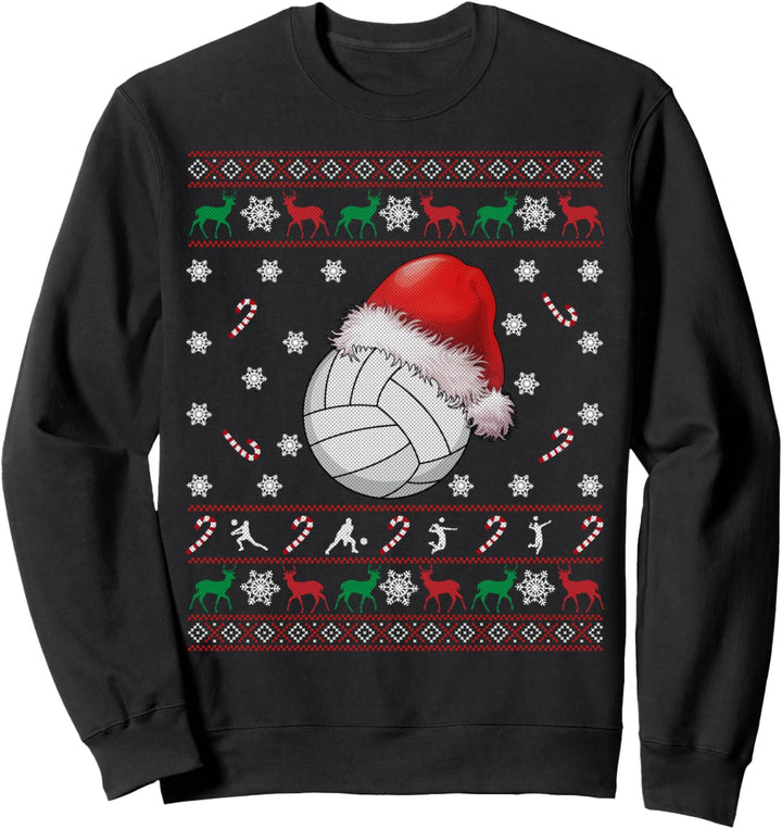 Volleyball Ball Santa Hat Ugly Christmas Sweater Gift Sweatshirt