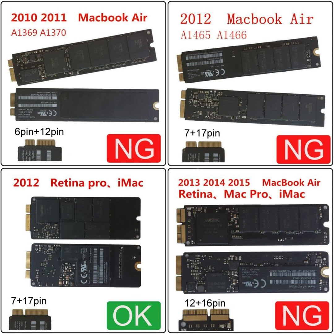 chenyang 7+17Pin SSD auf 2.5" SATA 22Pin Adapter für A1425 A1398 MC975 MC976 MD212 MD213 ME662 ME664