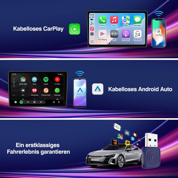 Carlinkit Wireless CarPlay Android Adapter USB Mini Ultra für werkseitig verkabeltes CarPlay & OEM W