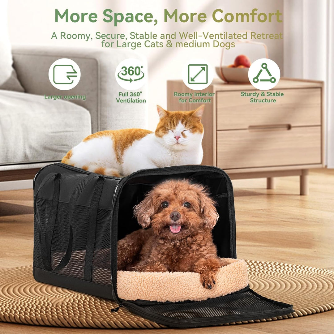 Petsfit Transporttasche Katze für Auto, Hundetasche mit Gurtschnalle Transportbox Katze mit weichen
