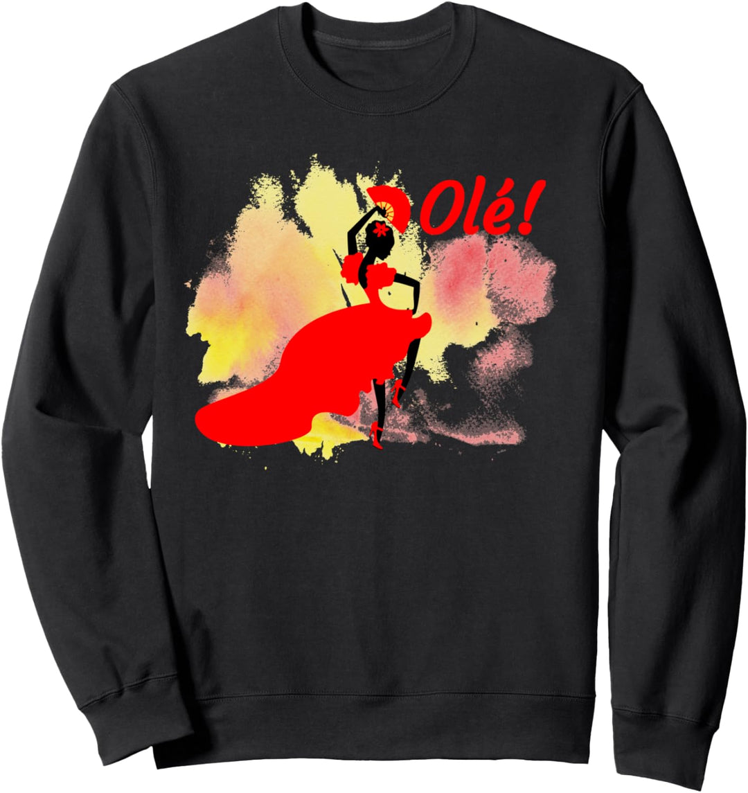 Flamenco-Tänzerin, spanische Tanzfrau in rotem Kleid Sweatshirt