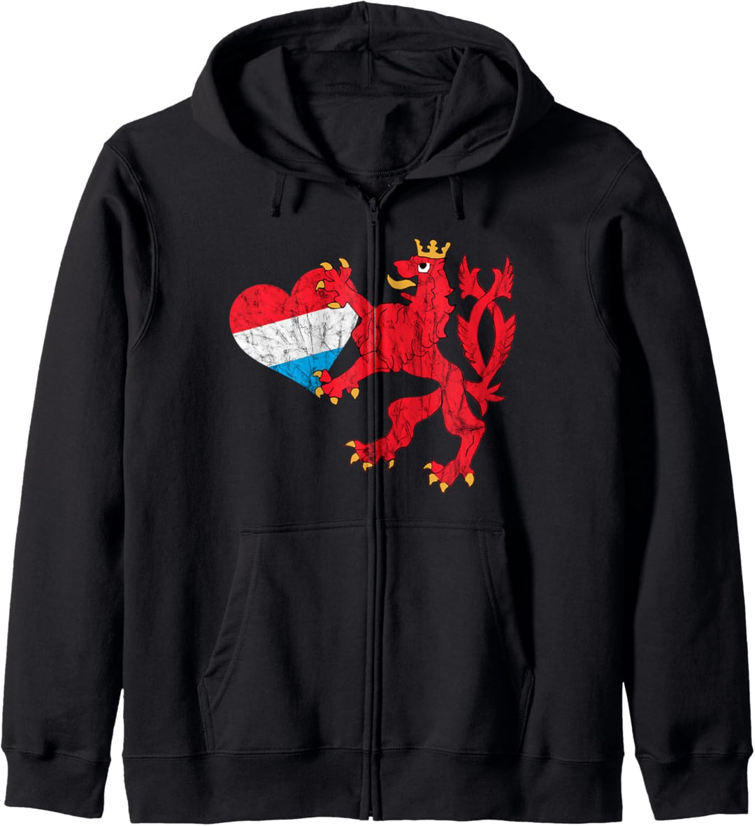 Luxemburger Wappen Von Luxemburg Herz Roter Löwe Kapuzenjacke