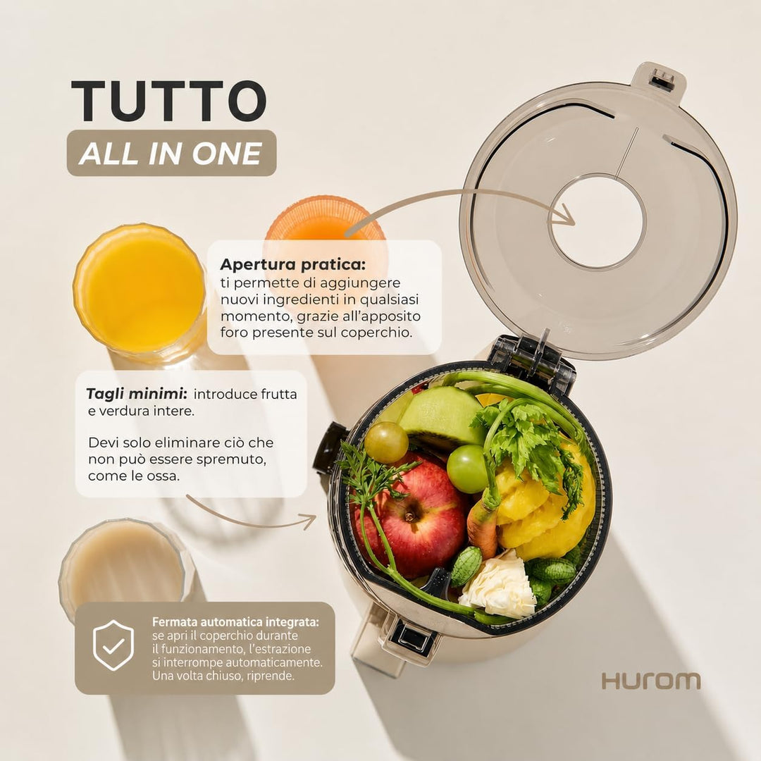 HUROM H70 Easy Clean Slow Entsafter | Entsafter für Gemüse mit hoher Kapazität | Kaltgepresster Ents