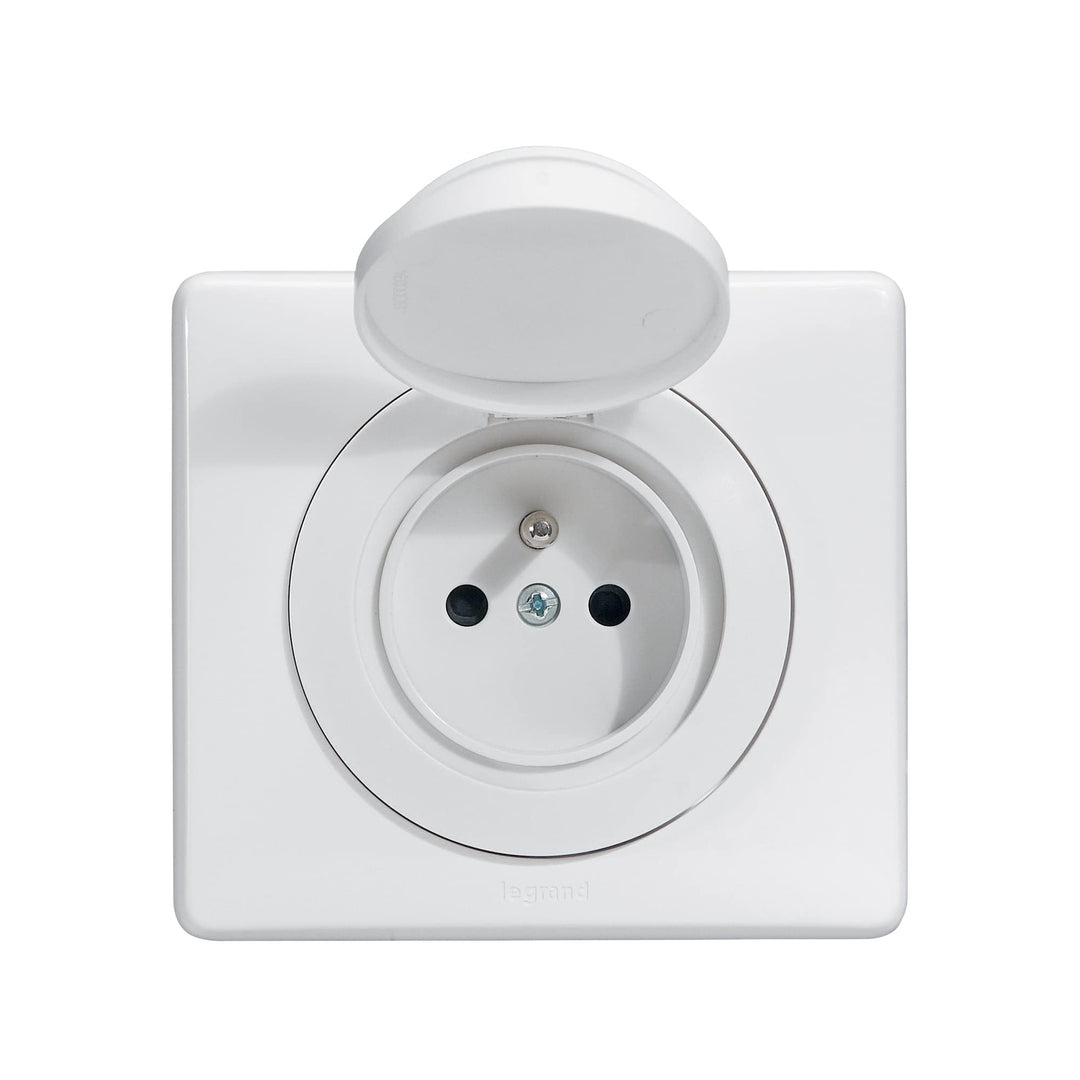 Legrand Celiane LEG99170 Französische Steckdose, Stecker-Typ E, 2-polig mit Erdungsstift, spritzwass