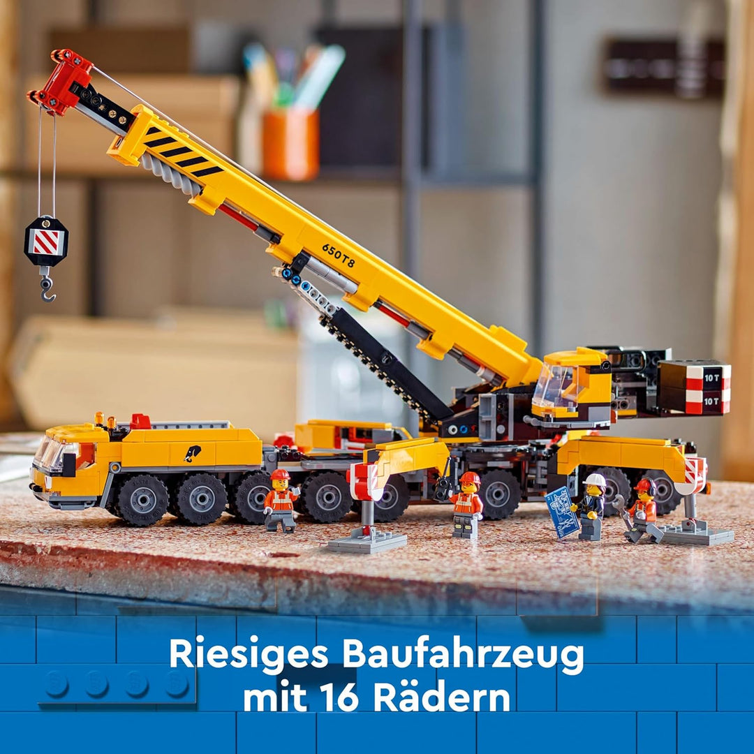 LEGO City Mobiler Baukran, Bauspielzeug für Jungen und Mädchen, Geschenk für kreative Kinder, ausfah