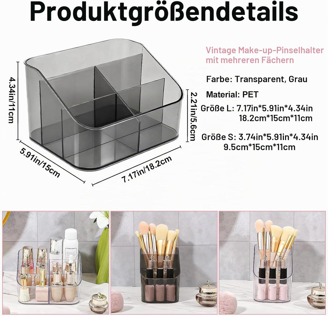 DASITON Make Up Organizer mit 5 Fächern, Pinselhalter Kosmetik Aufbewahrung Makeup Pinsel Organizer