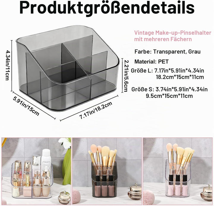 DASITON Make Up Organizer mit 5 Fächern, Pinselhalter Kosmetik Aufbewahrung Makeup Pinsel Organizer