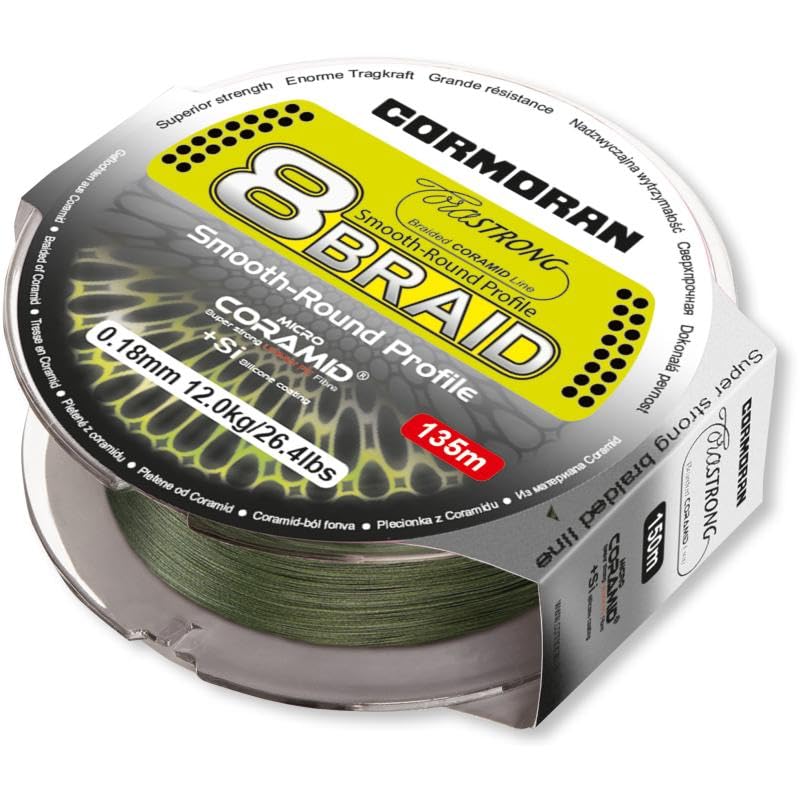 Cormoran Corastrong Angelschnur, 8-fach geflochten, 300 m, Grün 0.25mm / 18.8kg, 0.25mm / 18.8kg
