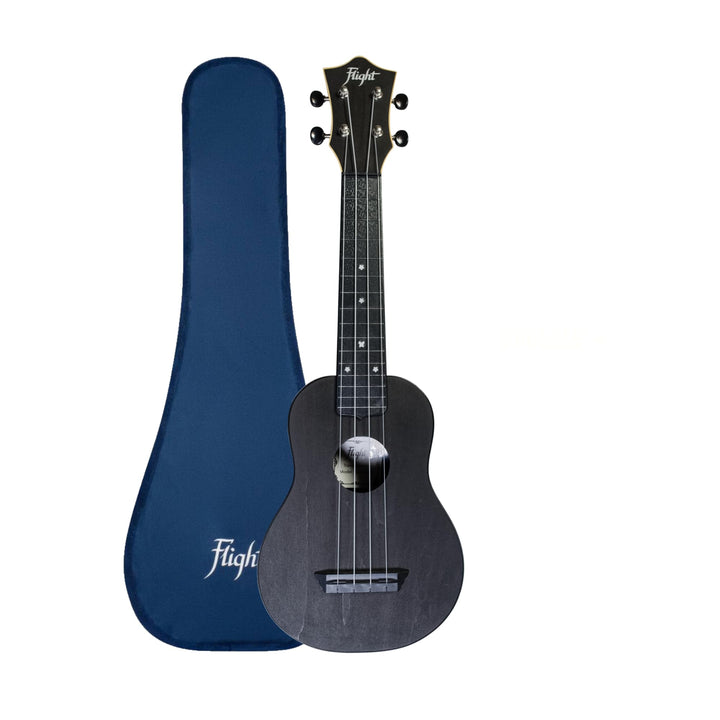 Flight, 4-saitige Travel Series Sopran-Ukulele, schwarz (TUS-35 BK), Schwarz