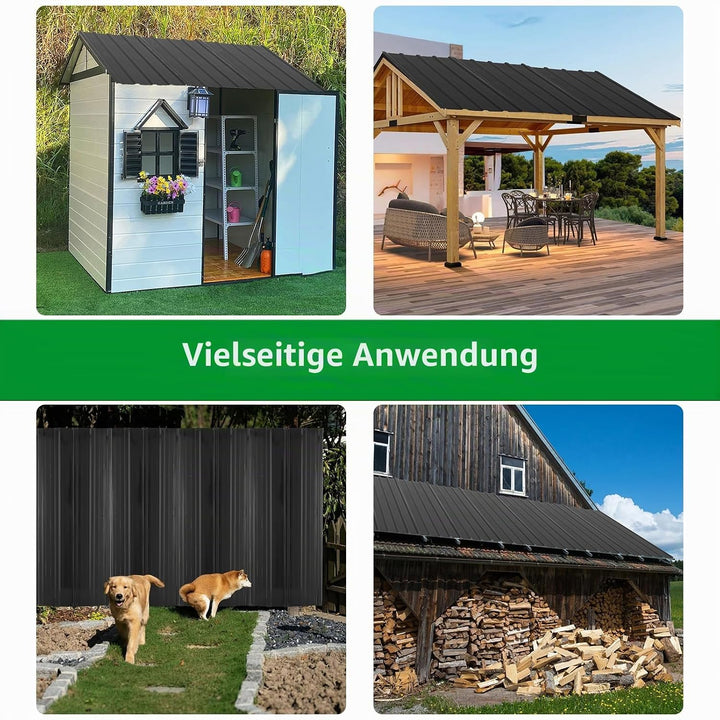12x Trapezblech 7 m², 110 x 45 cm, Metal Verzinkt Rostresistent Wetterfest Profilblech Dachblech Wel