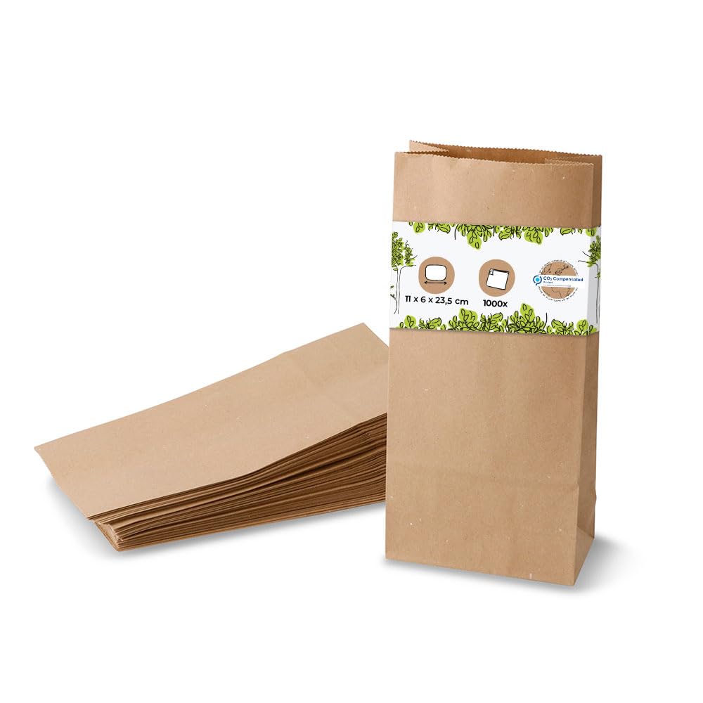 BIOZOYG Kraftpapier Tüten I Braune Papiertüten Geschenktüten Bio I Papier Tüte mit Boden recyclebar