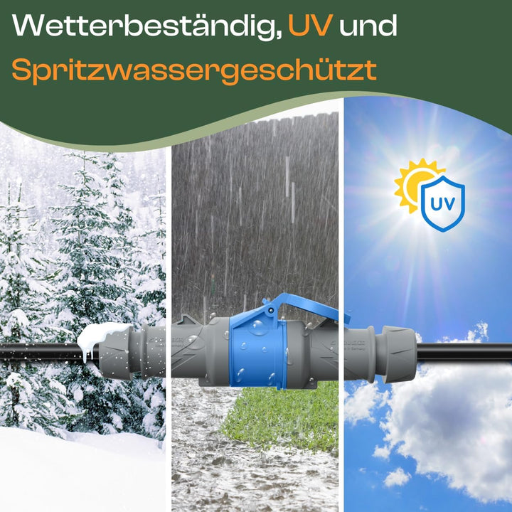 Camping Kabel 15 Meter CEE verlängerungskabel 15m aussen H07RN-F 3x2,5 Strom Wohnwagen Kabel landstr
